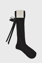 Maria La Rosa | College Velvet Bow In Black - SHOP YUCCA Socks MARIA LA ROSA - YUCCA 