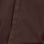 Black Crane Work Shirt Dk. Cacao close up showing soft cotton twill texture and concealed button placket