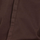Black Crane Work Shirt Dk. Cacao close up showing soft cotton twill texture and concealed button placket