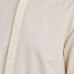 Black Crane Work Shirt Natural close up showing point collar, concealed button placket and cotton twill texture