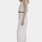 Shaina Mote Paradis trouser in natural organic cotton, side profile with relaxed fit and ankle length silhouette