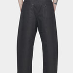 7115 by Szeki Curve Legged Work Trouser charcoal black trousers back detail