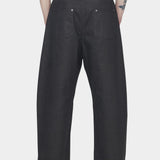 7115 by Szeki Curve Legged Work Trouser charcoal black trousers back detail