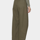 7115 by Szeki Curve Legged Work Trouser SS26 olive green back pocket detail