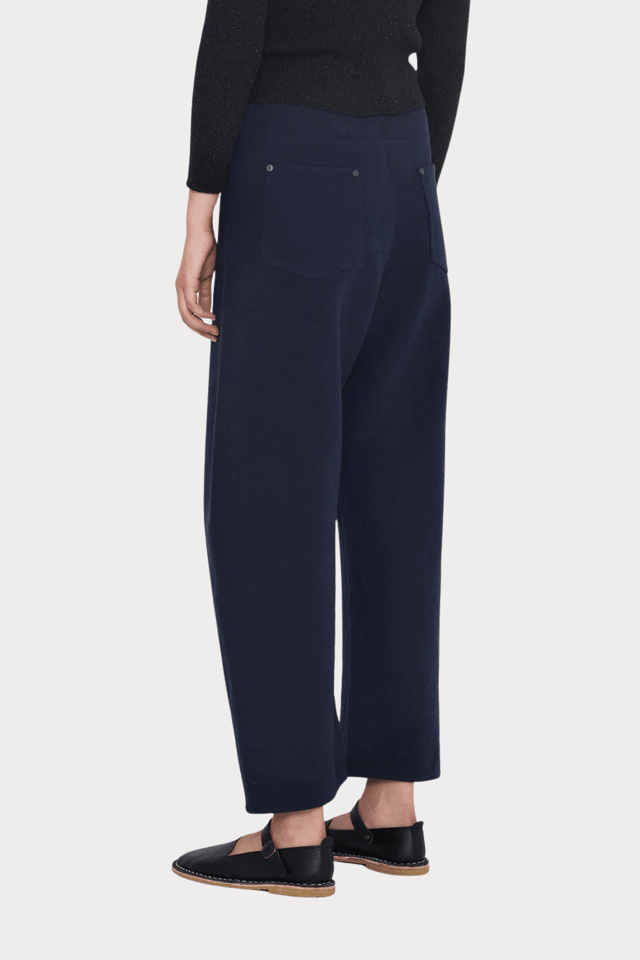 7115 By Szeki - Relaxed Curve Legged Trouser - Navy - Pants - YUCCA, Women’s clothing store Denver,  women’s elevated pants.