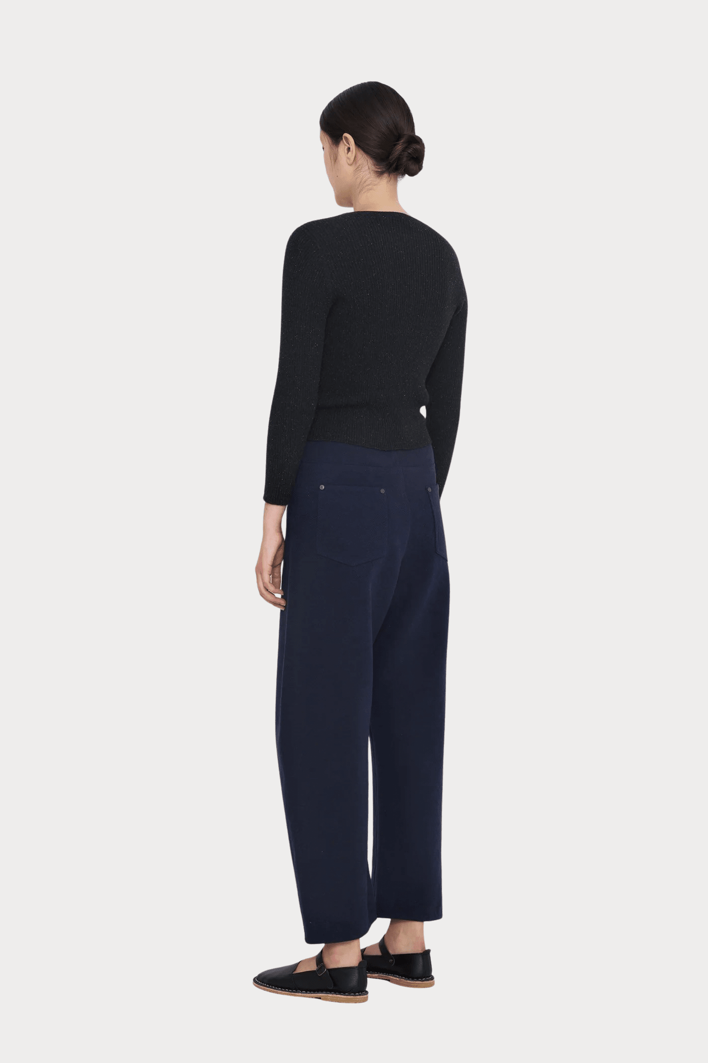 7115 By Szeki - Relaxed Curve Legged Trouser - Navy - Pants - YUCCA, Women’s clothing store Denver,  women’s elevated pants.