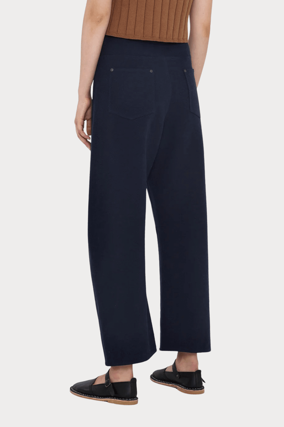 7115 By Szeki - Relaxed Curve Legged Trouser - Navy - Pants - YUCCA, Women’s clothing store Denver,  women’s elevated pants.