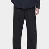 7115 by Szeki Signature Curve Legged Trouser Canvas Edition black cotton trousers detail