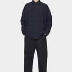 7115 by Szeki Signature Curve Legged Trouser Canvas Edition black canvas trousers full look