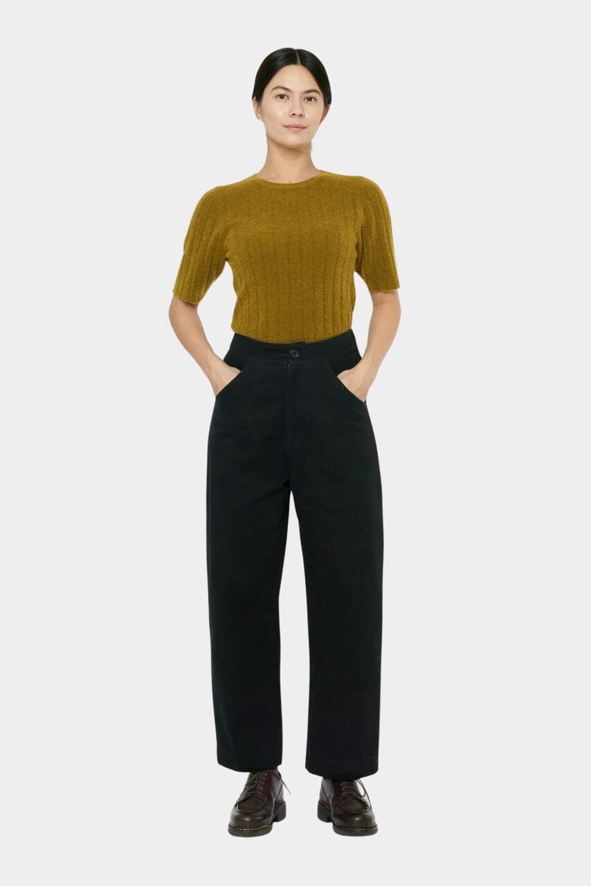 7115 By Szeki - Signature Curve Legged Trouser - Navy Black - Pant - YUCCA, Women’s clothing store Denver, shop local Denver.