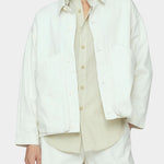 7115 by Szeki Signature Panel Pockets Jacket Spring Edition pearl white cotton jacket detail