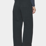 7115 by Szeki Tailored Curve Legged Trouser charcoal black curved leg trousers back view