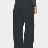 7115 by Szeki Tailored Curve Legged Trouser charcoal black curved leg trousers back view