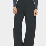 7115 by Szeki Tailored Curve Legged Trouser charcoal black curved leg trousers front detail