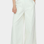 7115 by Szeki Wide Legged Skate Trouser SS26 pearl white pleated waist detail