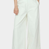 7115 by Szeki Wide Legged Skate Trouser SS26 pearl white pleated waist detail