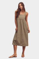 Amente | Back Tie Midi Dress In Olive - SHOP YUCCA Dresses AMENTE - YUCCA 
