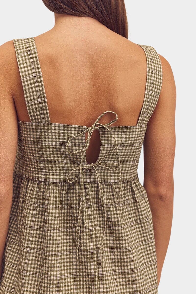 Amente - Back Tie Midi Dress - Olive - Dresses - YUCCA, boutique stores near me, capsule wardrobe, women’s elevated basics.