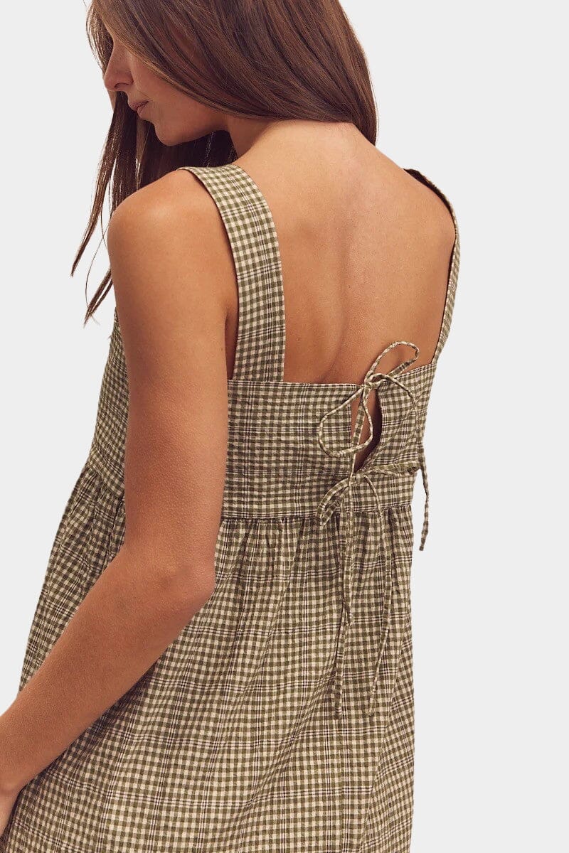 Amente | Back Tie Midi Dress In Olive - SHOP YUCCA Dresses AMENTE - YUCCA 