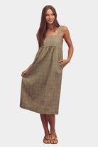 Amente | Back Tie Midi Dress In Olive - SHOP YUCCA Dresses AMENTE - YUCCA 