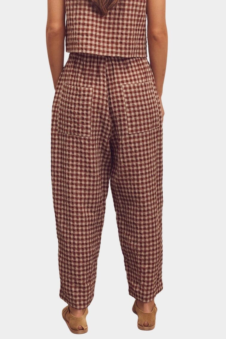 Amente - Drawstring Easy Pants - Brick - Pants - YUCCA, women’s clothing website, women’s elevated pants.