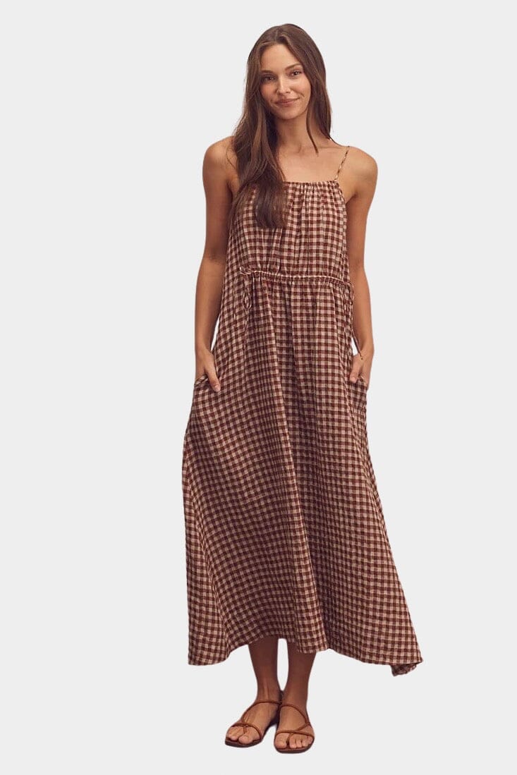 OPEN YY★PATCH POCKET SHIRRING DRESS, DEEP BROWN THEOPEN PRODUCT Patch Pocket Shirring Dress | Dress | OEUVR