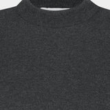 Rounded Half Knit Top, Charcoal