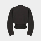 Rounded Sleeve Cardigan, Brown