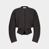 Rounded Sleeve Cardigan, Brown