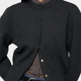 Rounded Sleeve Cardigan, Charcoal