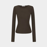 Round T-Shirt, Brown