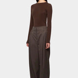 Round T-Shirt, Brown