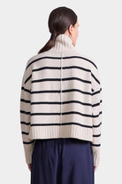 Apiece Apart - Ari Cropped Turtle - Cream & Black Stripe - Sweaters & Knitwear - YUCCA, women’s clothing store Denver.