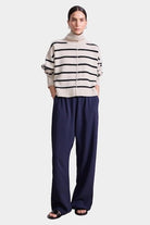 Apiece Apart - Ari Cropped Turtle - Cream & Black Stripe - Sweaters & Knitwear - YUCCA, women’s clothing store Denver.