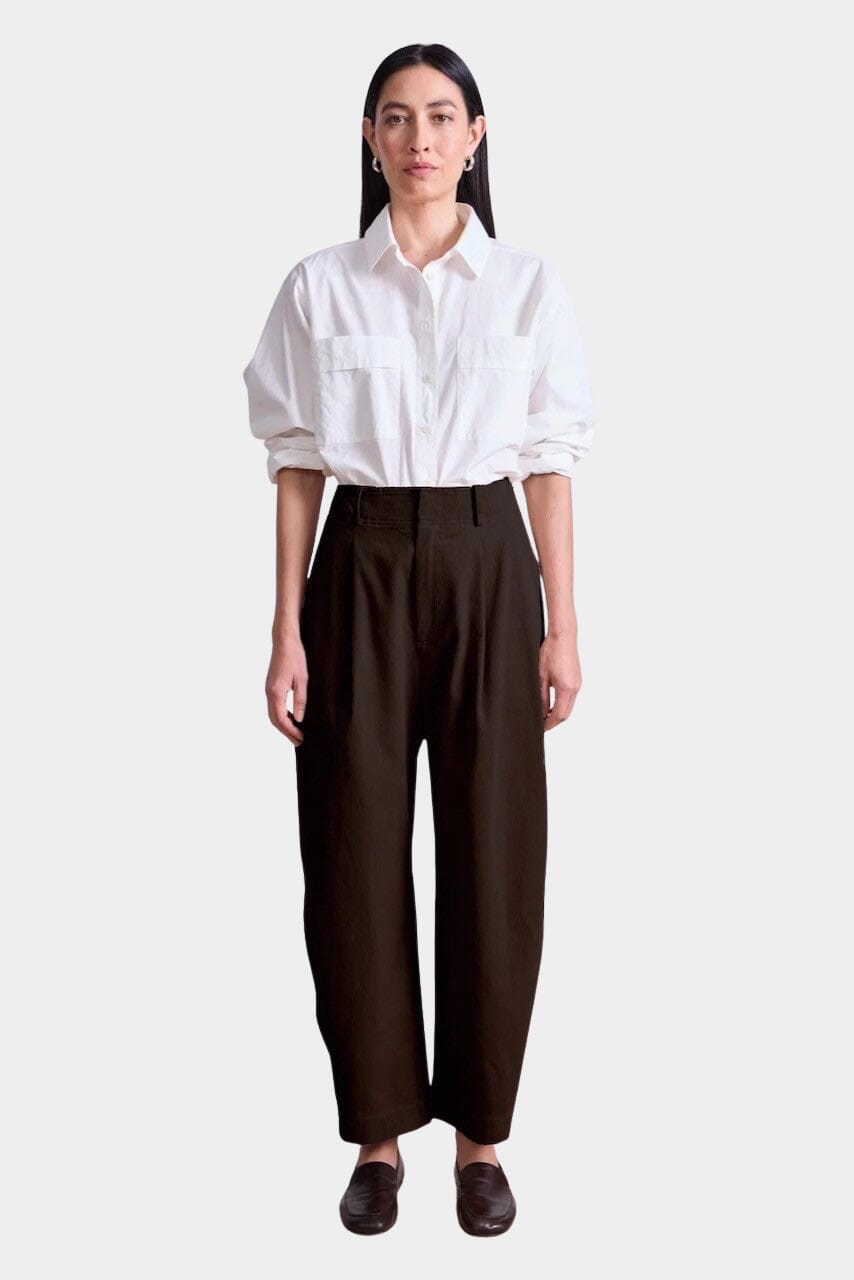 Apiece Apart | Bari Crop Trouser In Carob - SHOP YUCCA Cardigan APIECE APART - YUCCA 