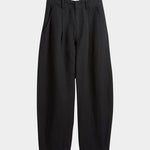 Apiece Apart Bari Crop Trouser black linen cotton cropped wide leg trousers product view