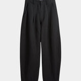 Apiece Apart Bari Crop Trouser black linen cotton cropped wide leg trousers product view
