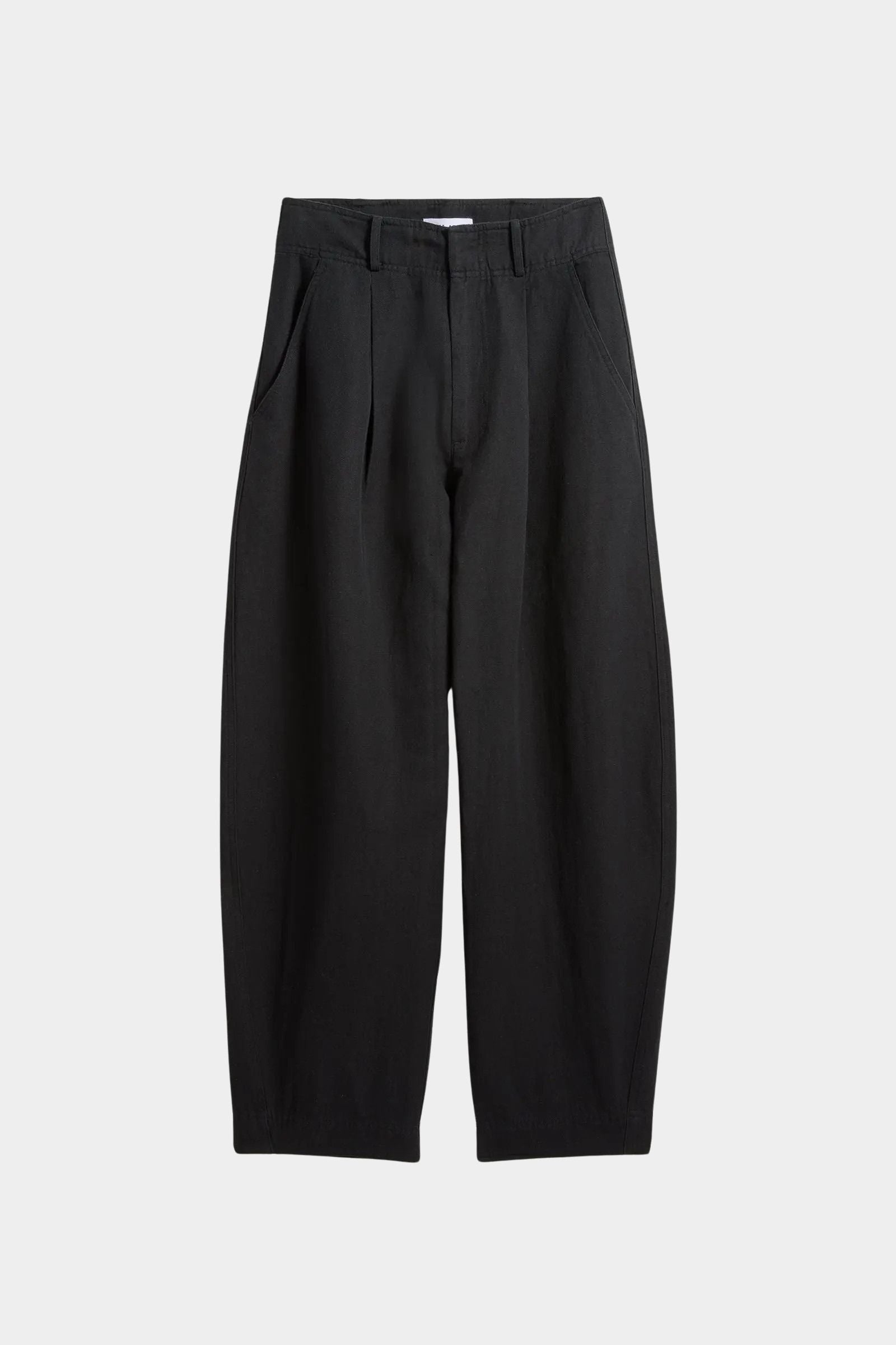 Apiece Apart Bari Crop Trouser black linen cotton cropped wide leg trousers product view