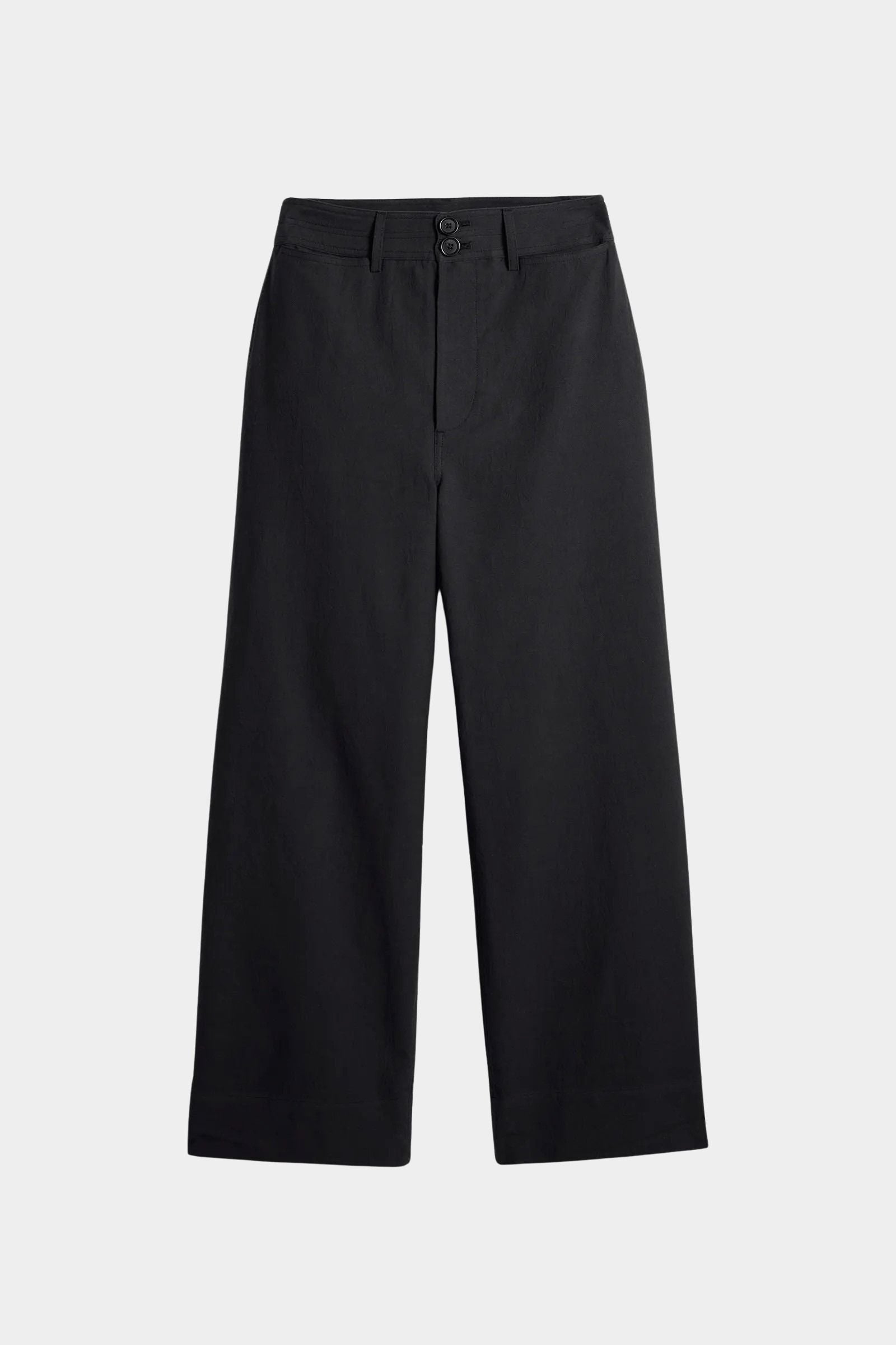 Apiece Apart Classic Merida Pant black cotton wide leg cropped trousers product view