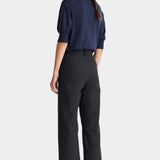 Apiece Apart Classic Merida Pant black cropped wide leg designer trousers back view