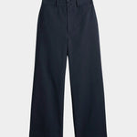 Apiece Apart Classic Merida Pant navy cotton wide leg cropped trousers product view