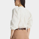 Apiece Apart Do Cisneros Top Cream organic cotton blouse back view