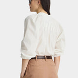 Apiece Apart Do Cisneros Top Cream organic cotton blouse back view