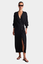 Apiece Apart | Drippy Cardi Dress In Black - SHOP YUCCA Dresses APIECE APART - YUCCA 