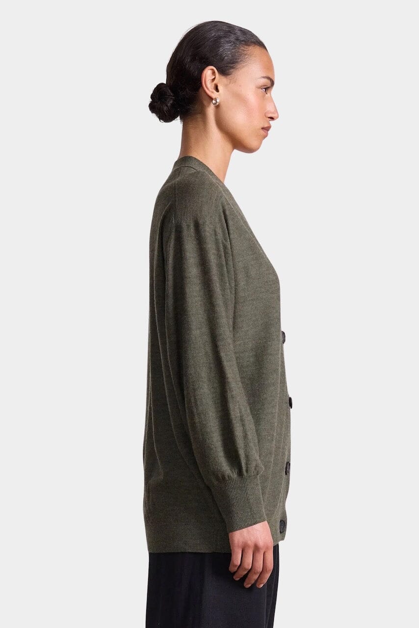 Apiece Apart - Drippy Tissue Cardigan - Olive - Cardigan - YUCCA, Yucca store Denver, women’s high quality knitwear.