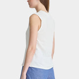 Apiece Apart Forte Tee Cream back view with minimal sleeveless cut and relaxed everyday fit