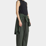 Apiece Apart Forte Tee Black relaxed silhouette styled with wide leg pants