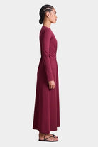 Apiece Apart - Long Sleeve Volta Dress - Black Cherry - Dresses - YUCCA, women’s clothing store Denver, dresses for women.