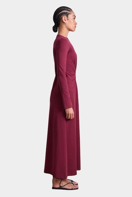 Apiece Apart - Long Sleeve Volta Dress - Black Cherry - Dresses - YUCCA, women’s clothing store Denver, dresses for women.