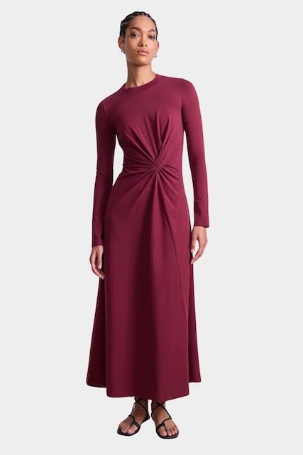 Apiece Apart - Long Sleeve Volta Dress - Black Cherry - Dresses - YUCCA, women’s clothing store Denver, dresses for women.